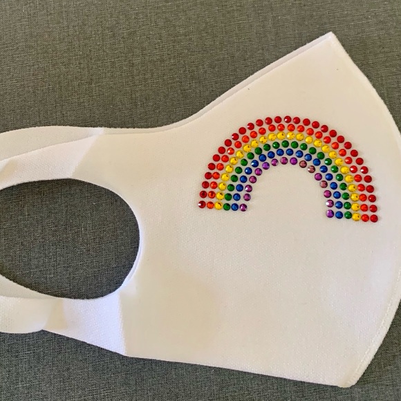 Rainbow Rhinestone Mask - Picture 2 of 2